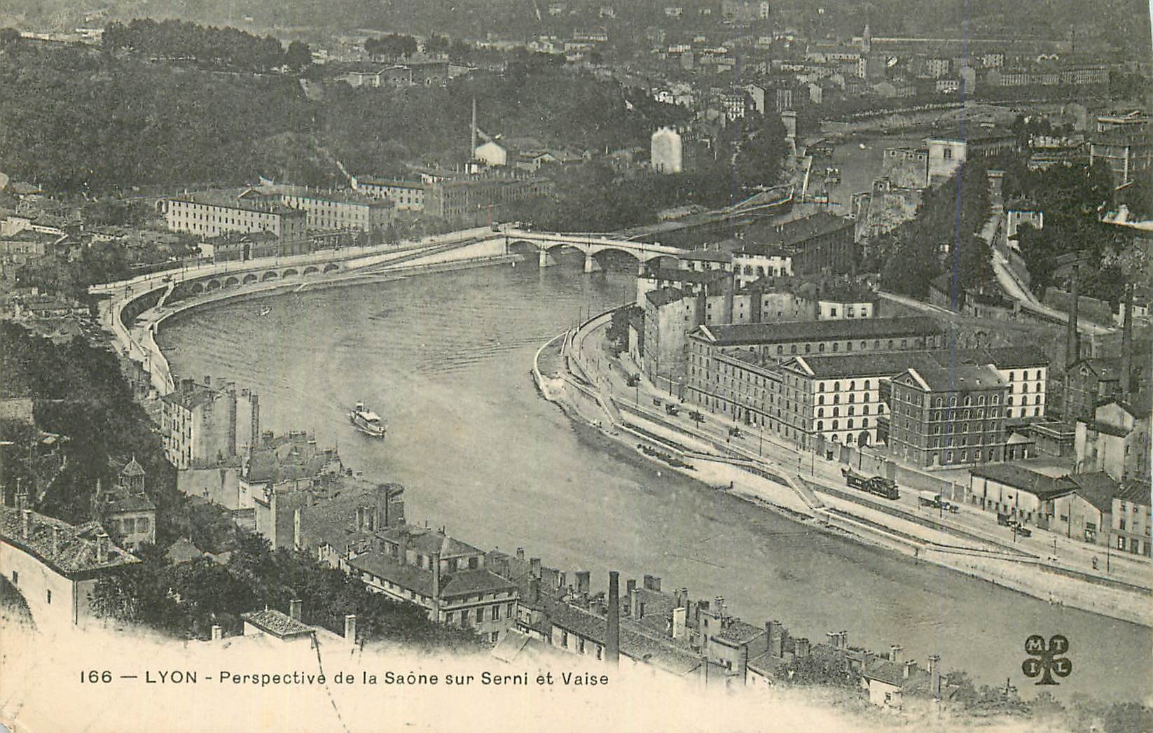CPA 166 lyon perspective de la saone sur serni et vaise