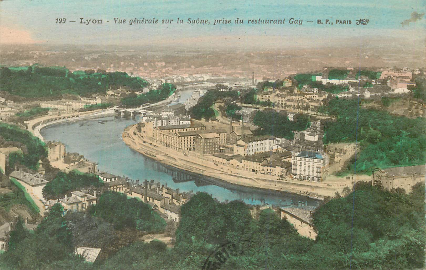 CPA 199 lyon vue generale sur la saone prise du restaurant gay