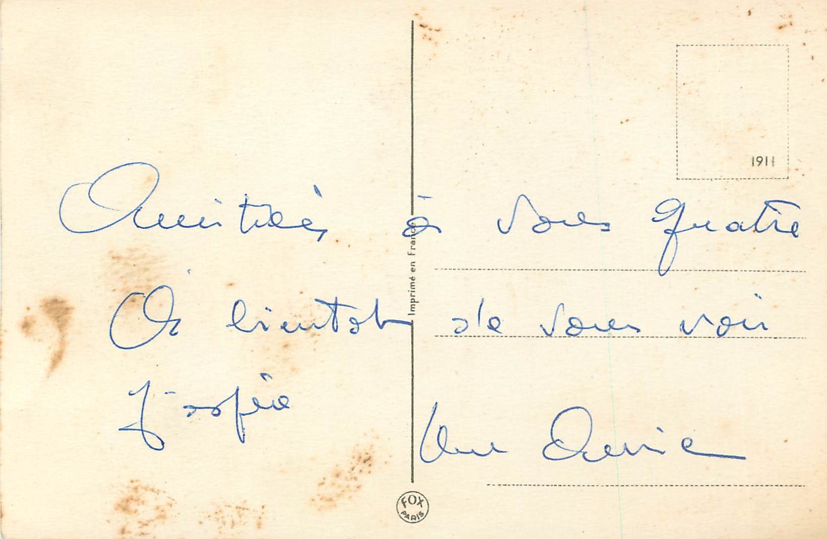 CPA Enfants Peche — Rückseite