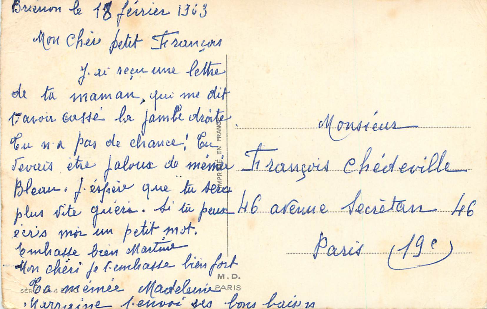 CPA Enfants Automobile — Verso