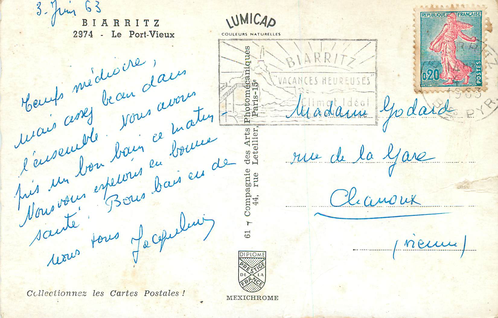Biarritz - Le Port-Vieux — plage bondée — Lumicap — Rückseite