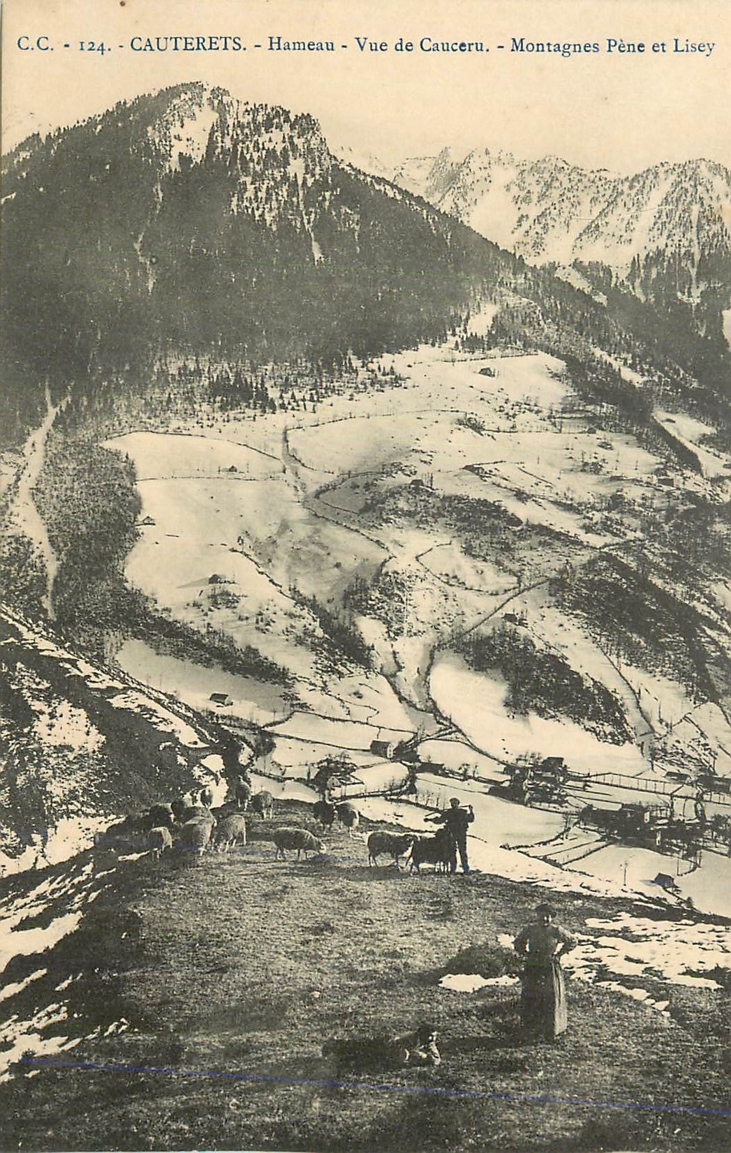 CPA Cc 124 cauterets hameau vue de cauceru montagnes pene et lisey