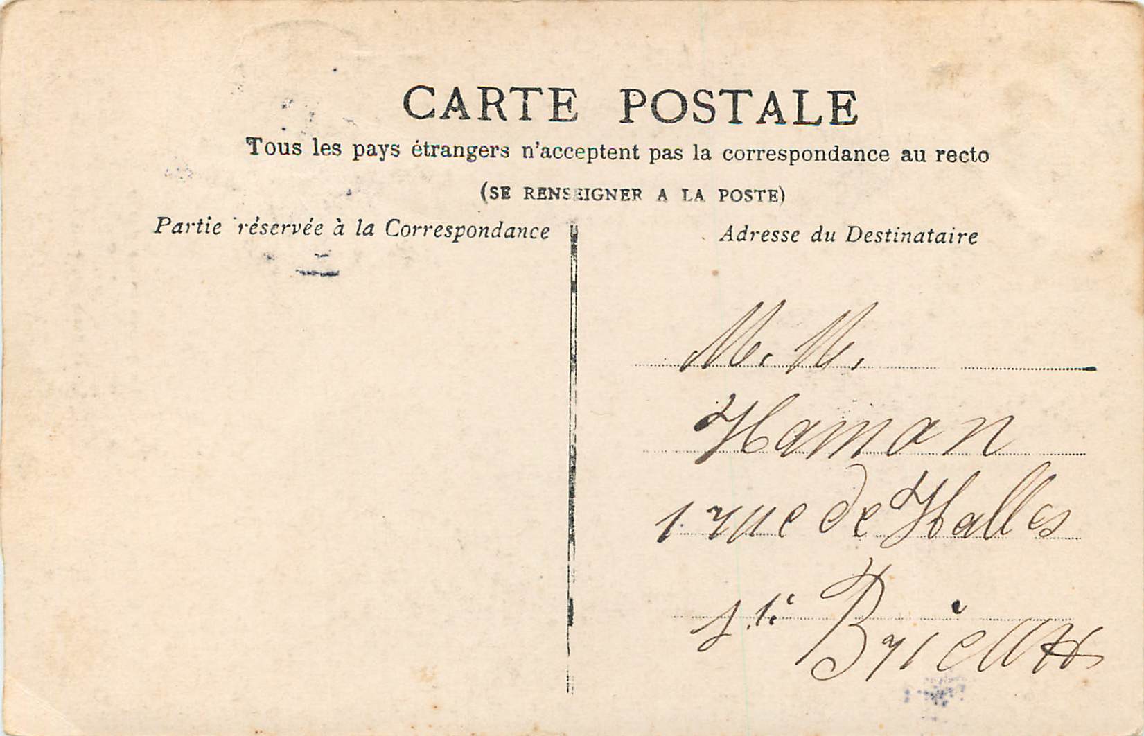 Un fauconnier — couple avec faucon — éditeur Un fauconnier — Rückseite