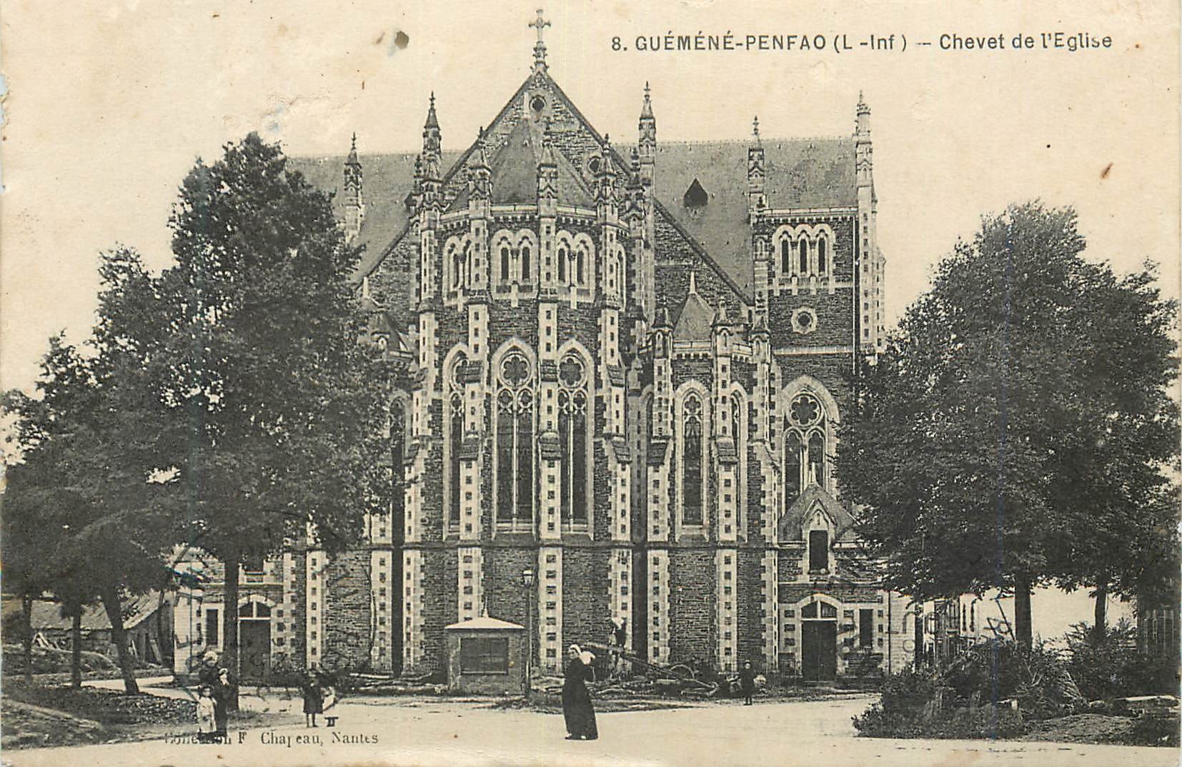 CPA 8 guemene penfao(l inf) chevet de l eglise