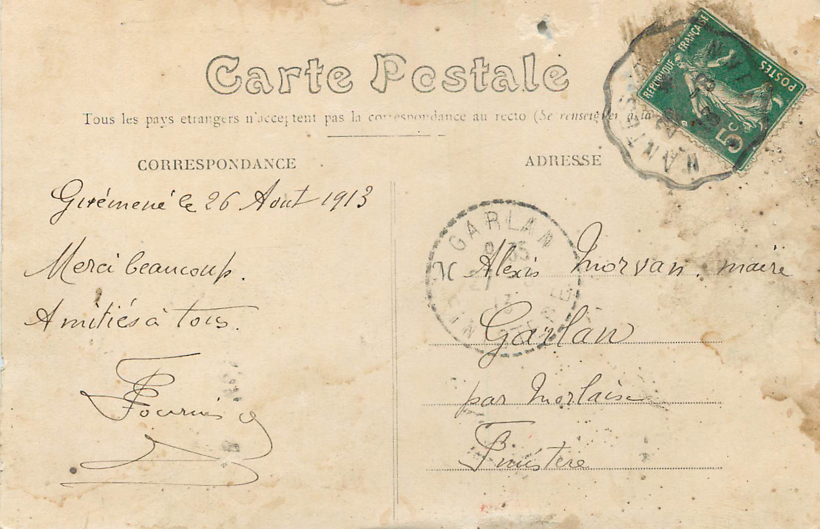 CPA 8 guemene penfao(l inf) chevet de l eglise — Rückseite