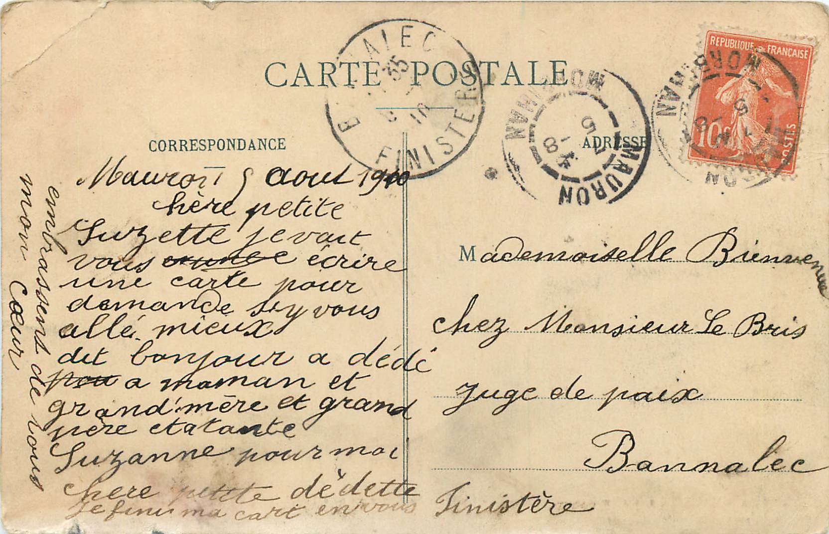 CPA 2344 mauron et ses environs(morbihan) chateau du boyer situe a 4 kil de tremorel — Rückseite