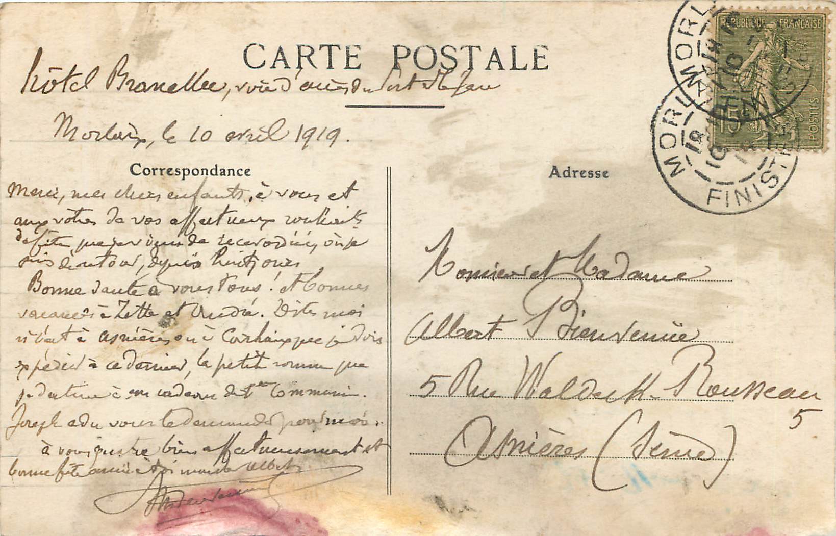 St BRIEUC — Passage d'un train sur les nouveaux Boulevards — Artaud et Nozais, Nantes — Rückseite