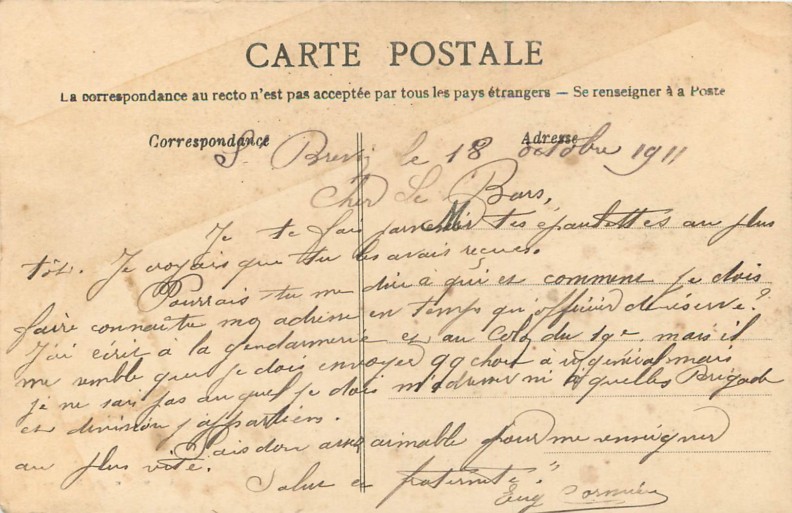CPA 232 saint brevin les pins(loire inf) pecheurs de crevettes — Back