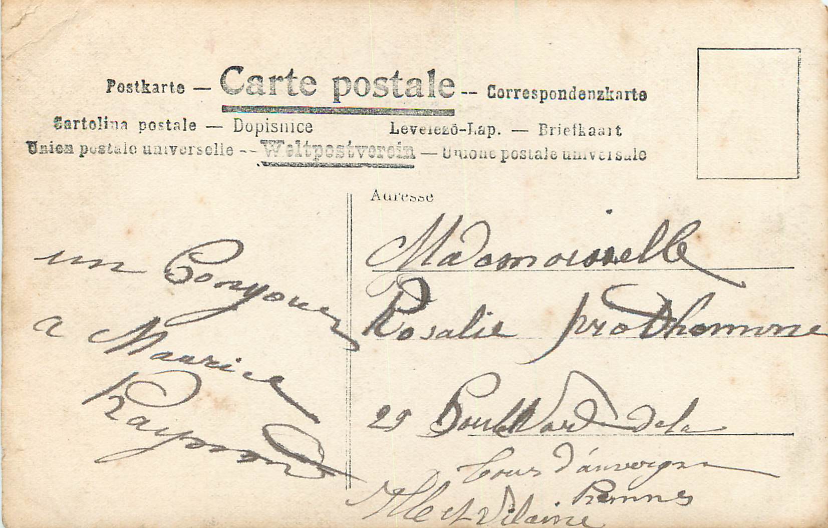 CPA Fanny de Lille — Rückseite