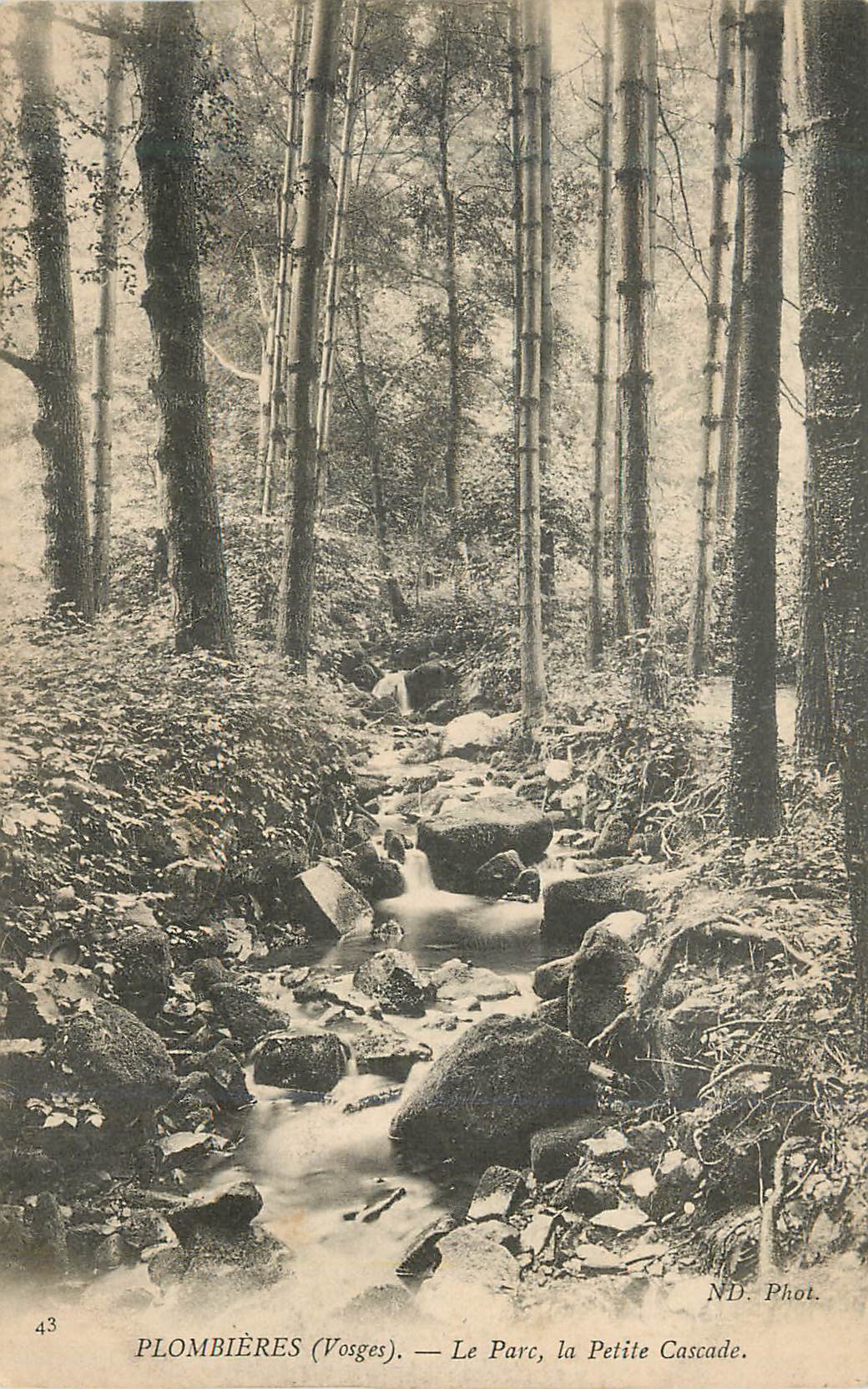 CPA Plombieres(vosges) le parc la petite cascade