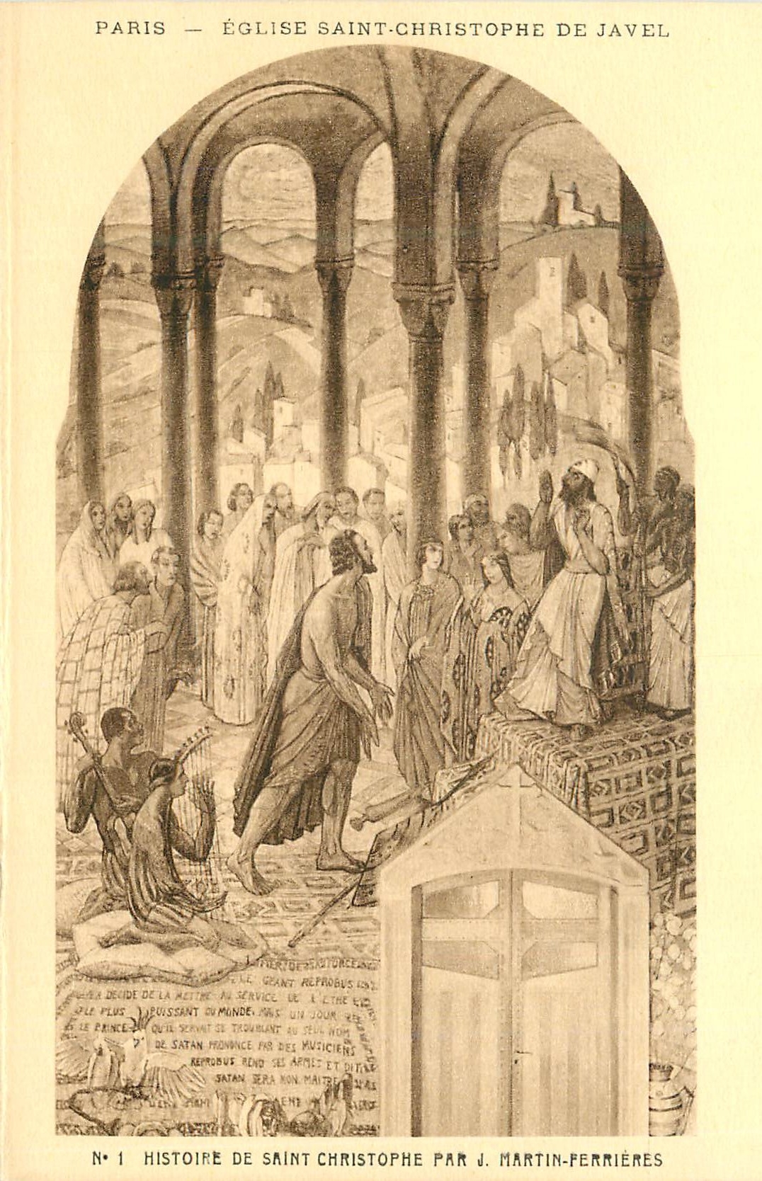 CPA Paris eglise saint christophe de javel n 1 histoire de saint christophe par j martin perrieres