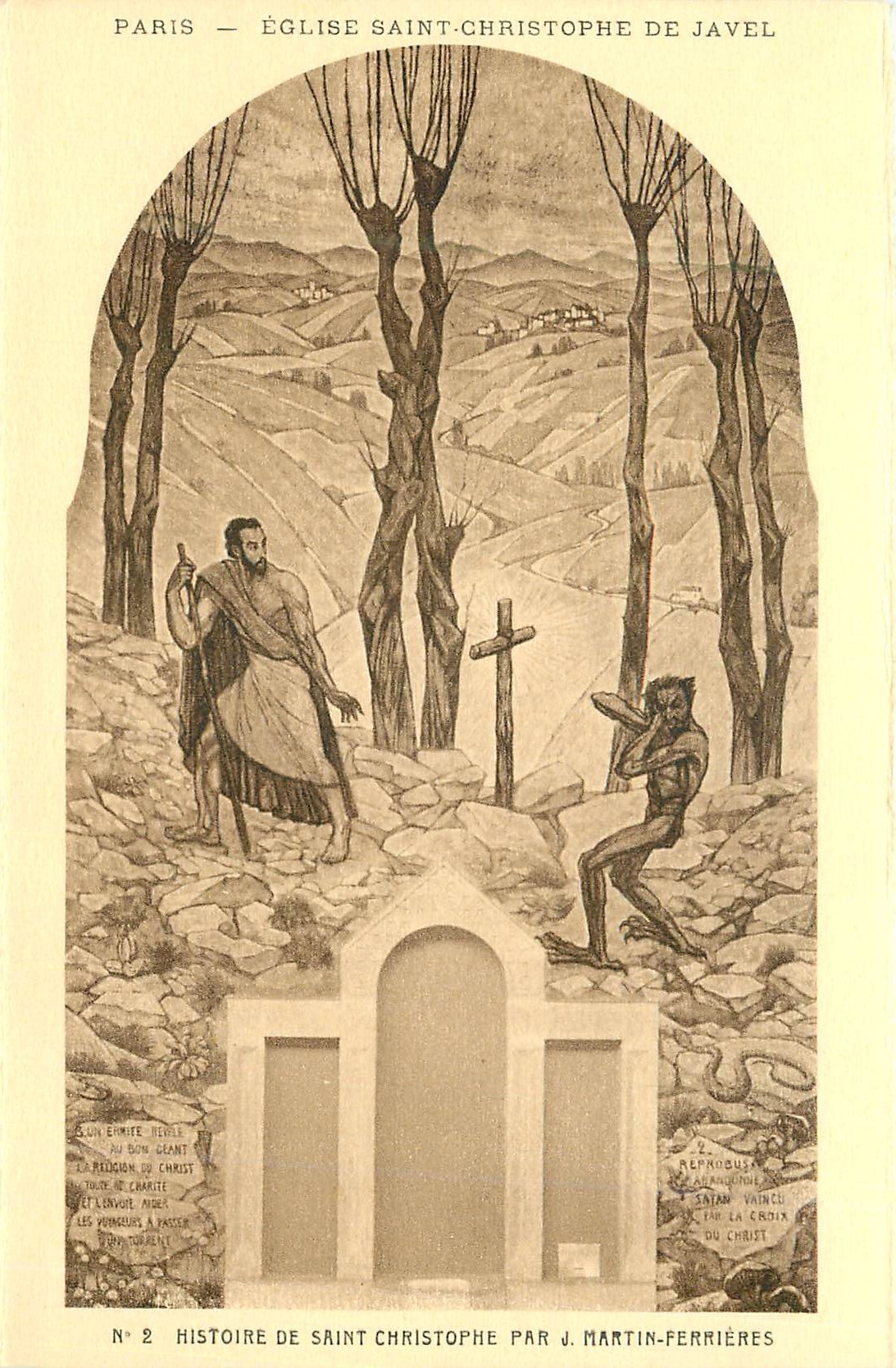 CPA Paris eglise saint christophe de javel n 2 histoire de saint christophe par j martin perrieres