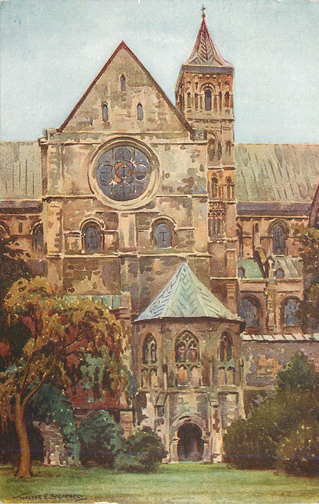 Le Transept Nord et le Baptistère de Canterbury — The North Transept and Baptistry — éditeur The Photochrom Co., Ltd.