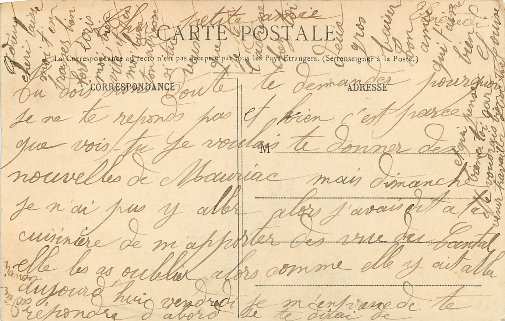 CPA Montagnes d auvergne 1233 le puy mary vu de la route de murat a salers — Rückseite