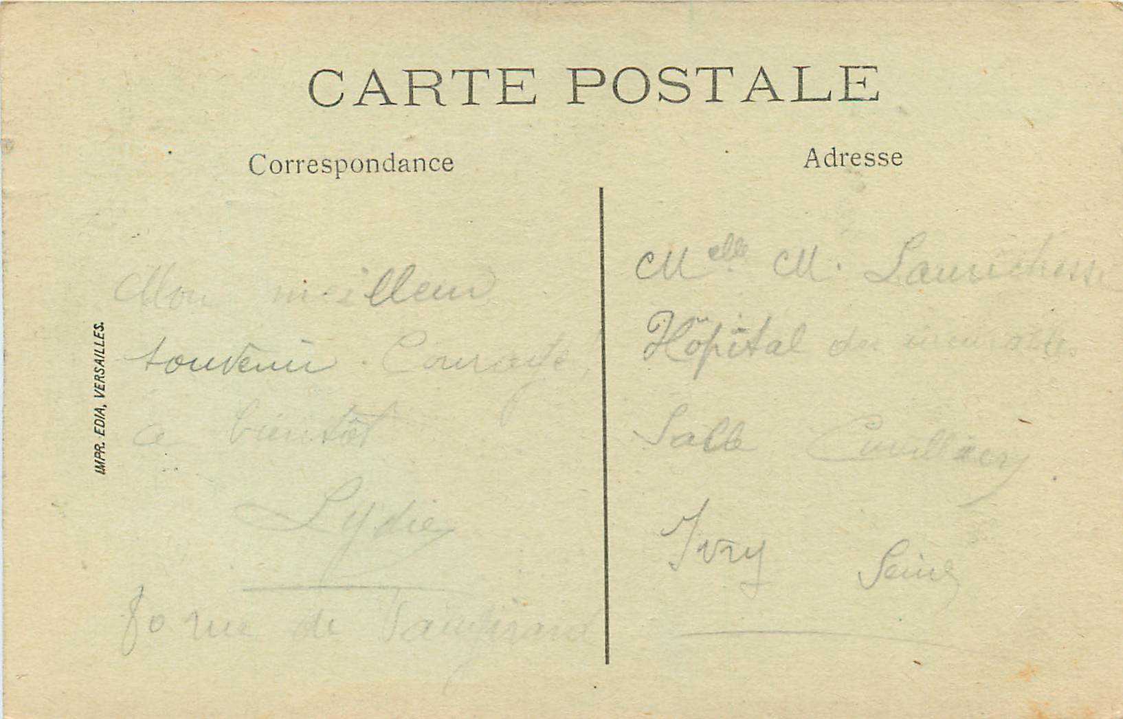 Parc de Versailles — Le Bosquet de la Colonnade — Impr. Edia, Versailles, n°46 — Verso
