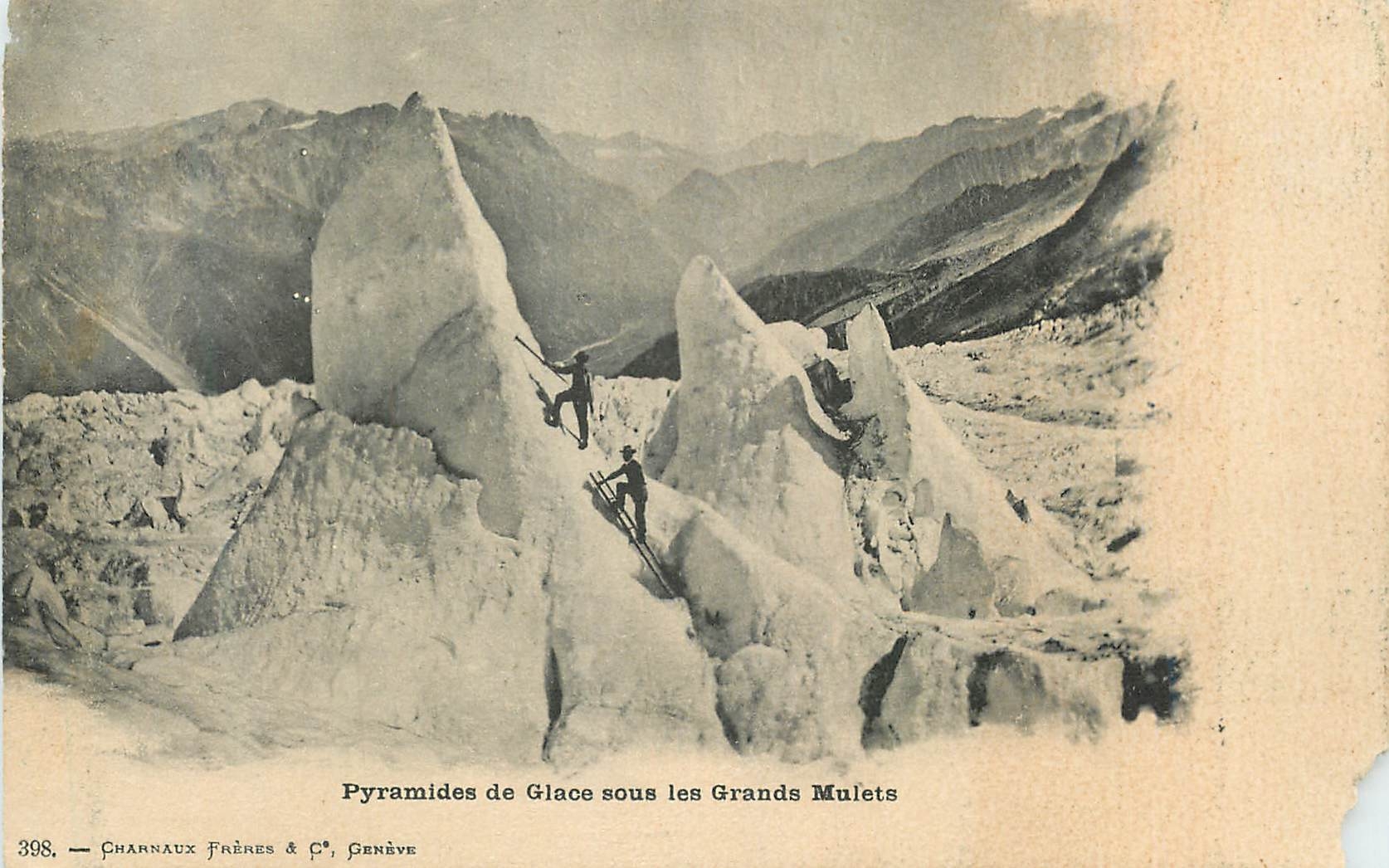 CPA Pyramides de glace sous les grands mulets Alpinisme