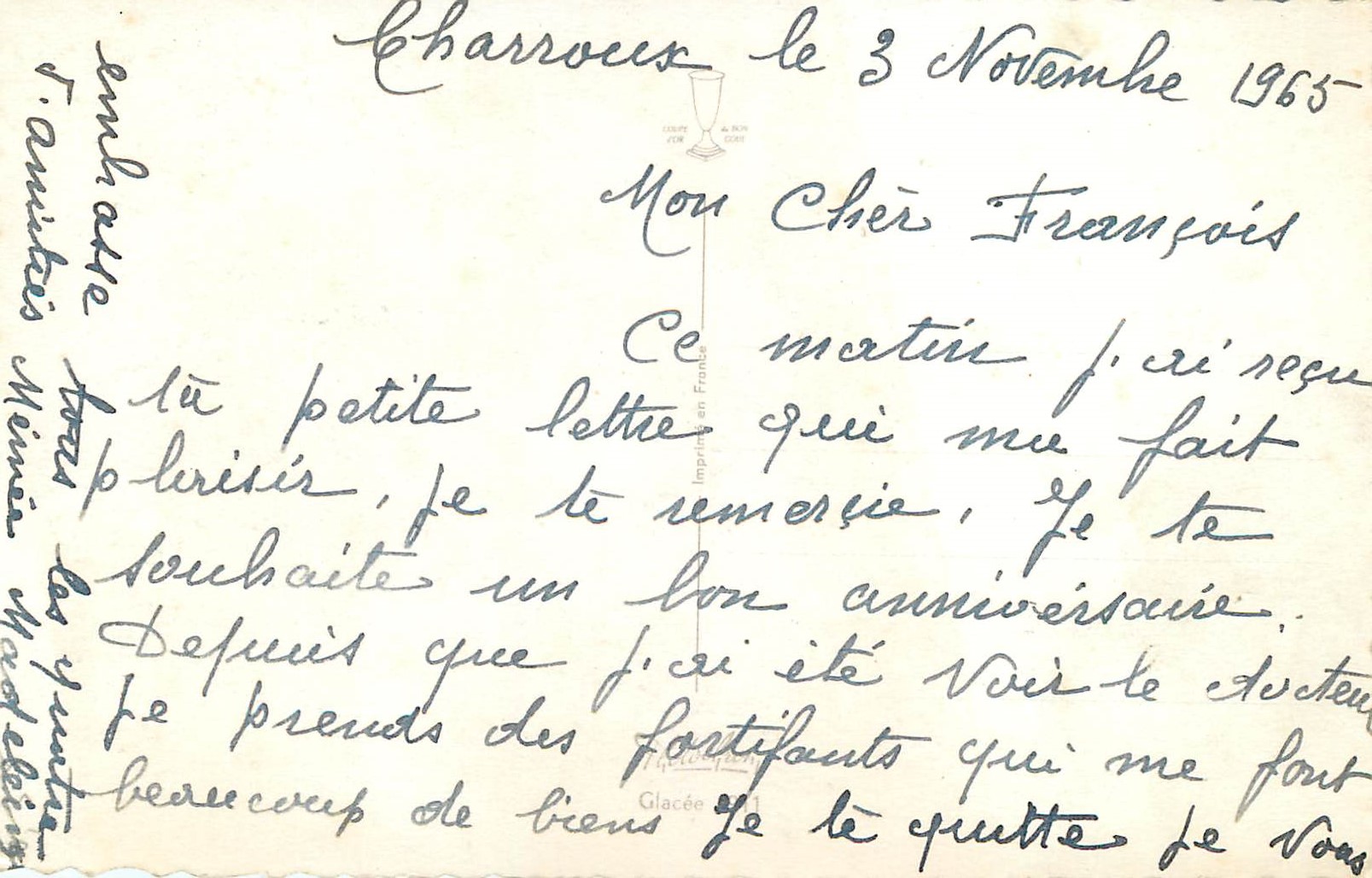 CPA Heureux anniversaire — Rückseite