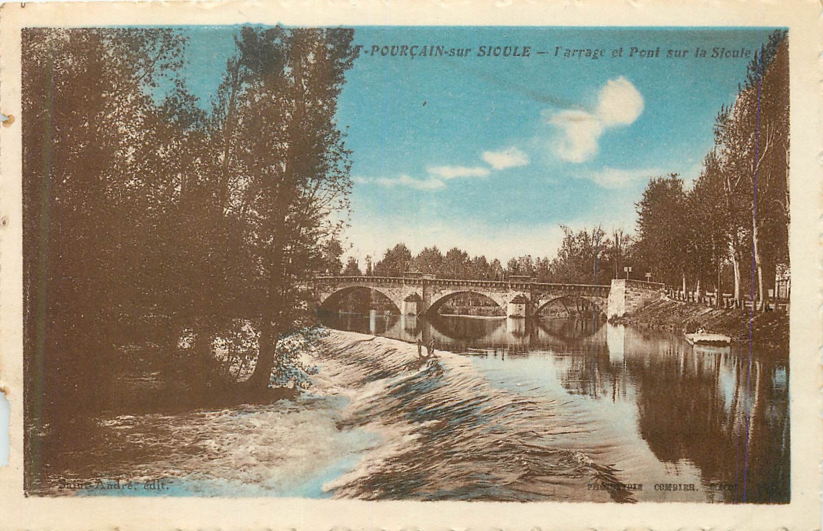 CPA Pourcain sur sioule l arrage et pont sur la sioule