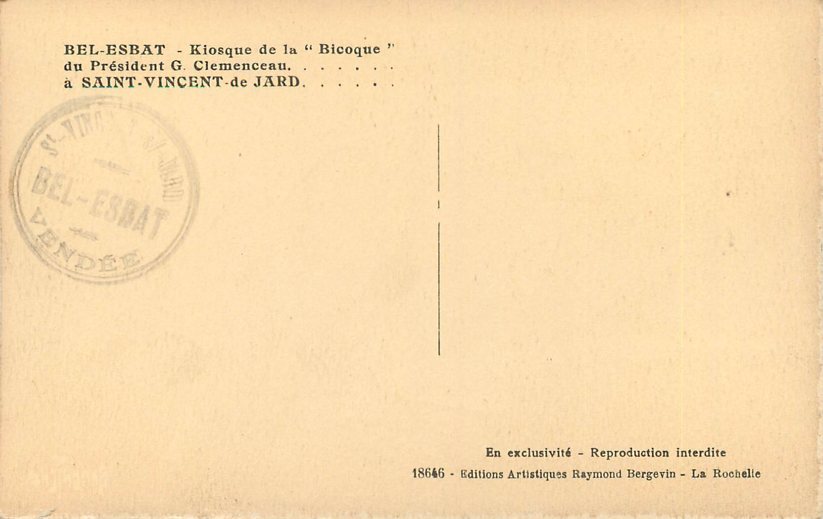 CPA Bel esbat kiosque de la bicoque du president g clemenceau — Rückseite
