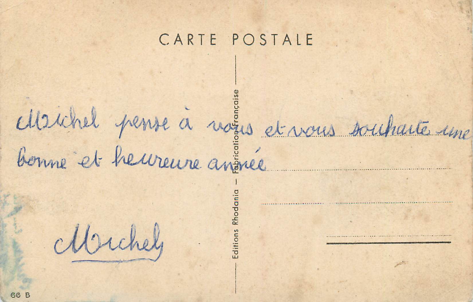 CPA Bonne annee — Verso