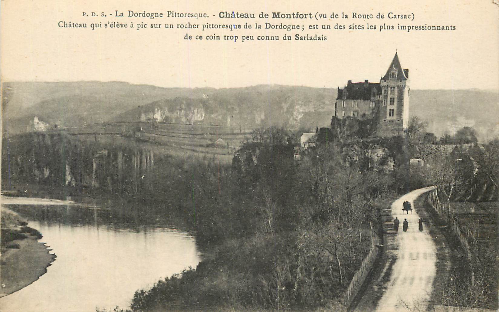 Château de Montfort - La Dordogne Pittoresque - vu de la Route de Carsac