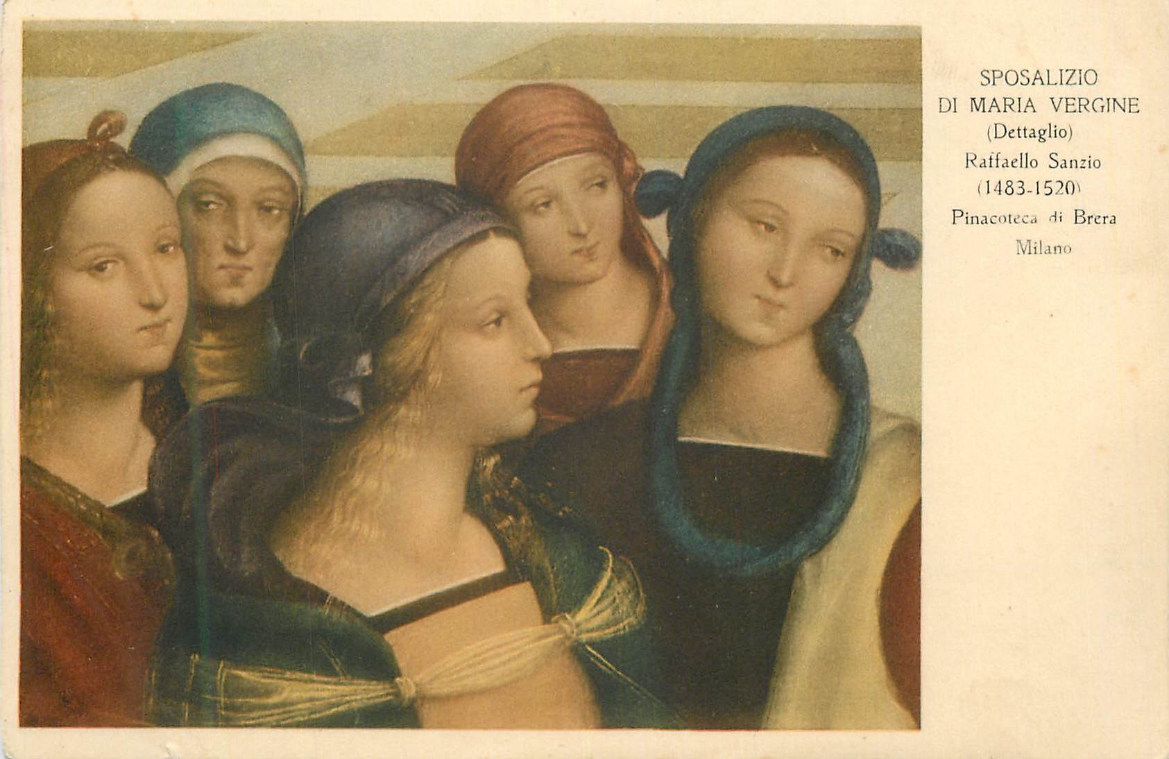 CPA Sposalizio di maria vergene(dettaglio) raffaello sanzio(1483 1520) pinacnteca di brere milano