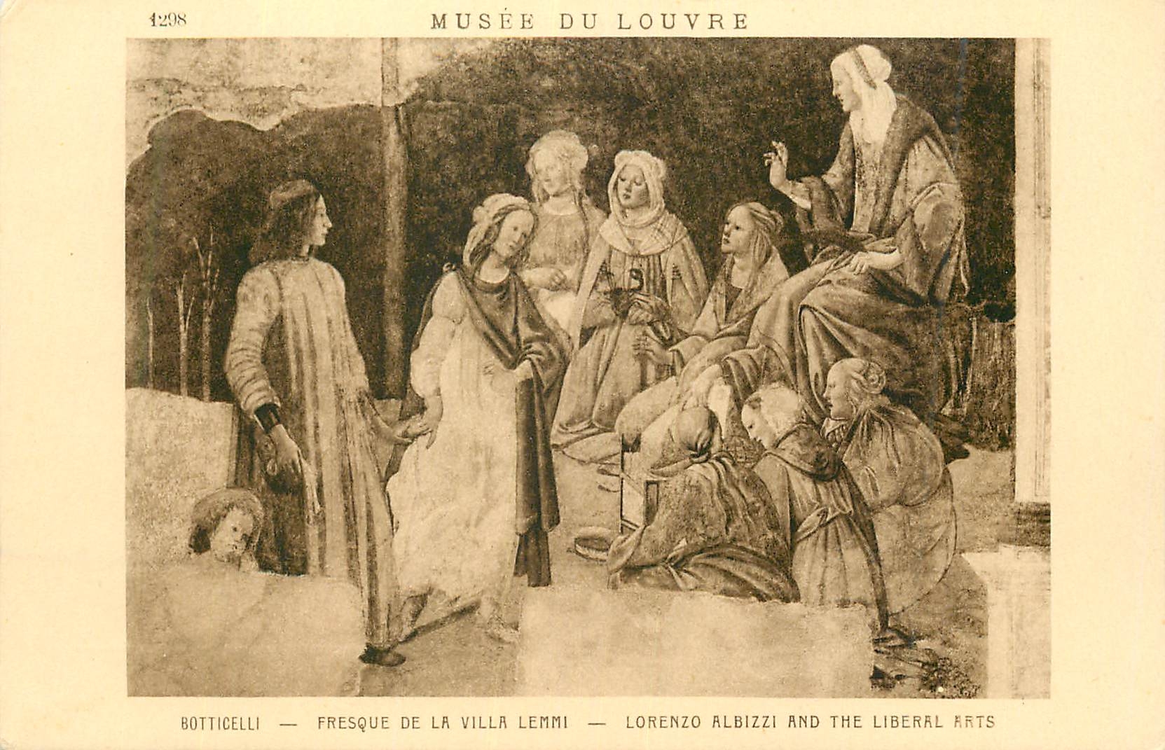 CPA Musee du louvre botticelli fresque de la villa lemmi