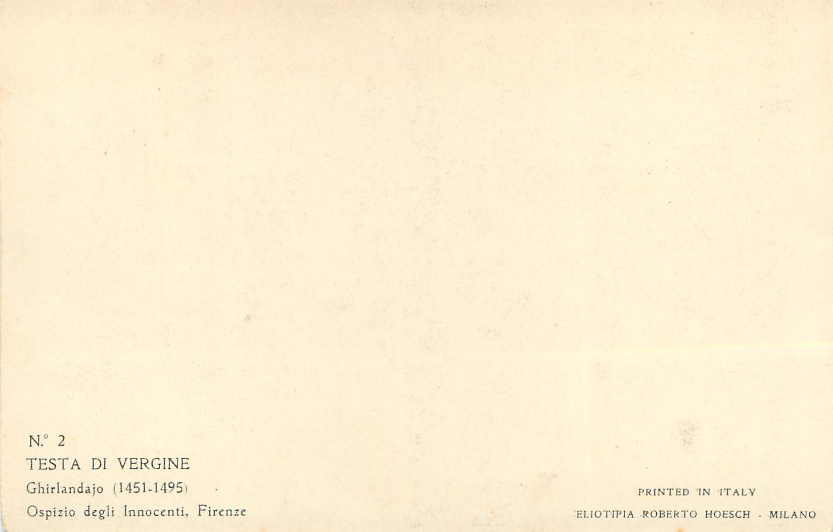 CPA N 2 testa di vergine ghirlandajo(1451 1495) — Rückseite