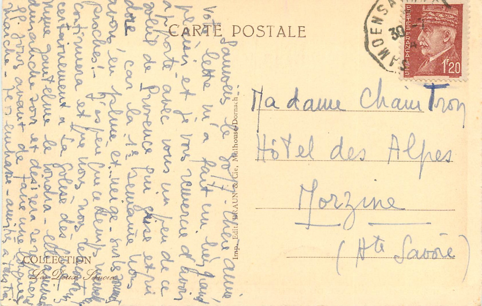 CPA 12551 sixt vallee du giffre et cirque du fer a cheval — Rückseite