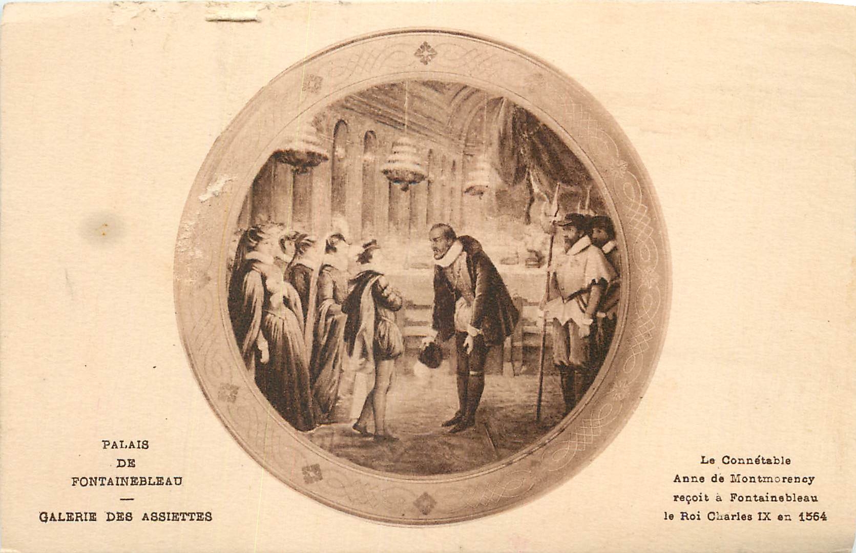 Palais de Fontainebleau — Galerie des Assiettes — Anne de Montmorency reçoit le Roi Charles IX en 1554