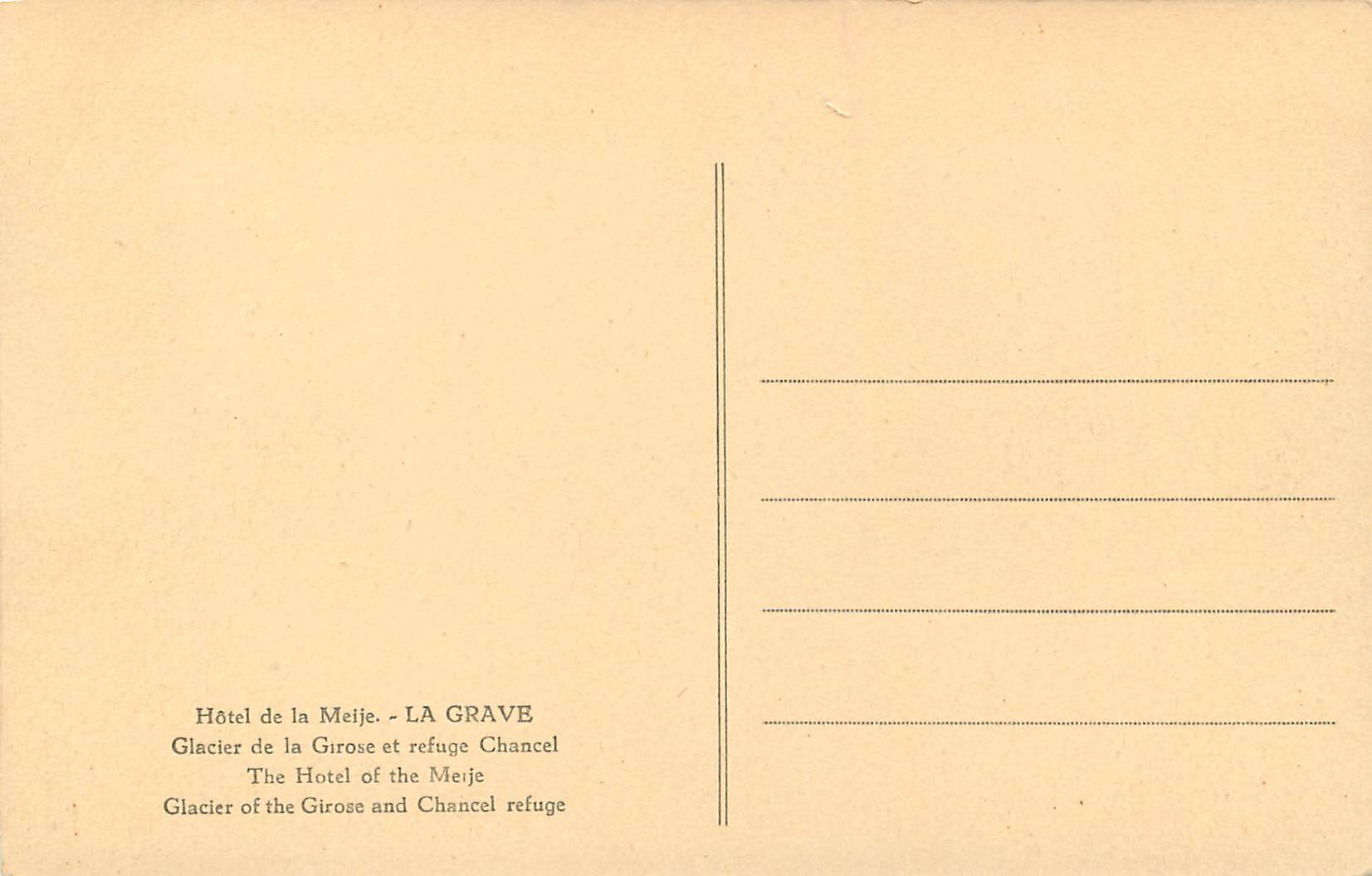 Glacier de la Meije — La Grave — Lafont — Verso