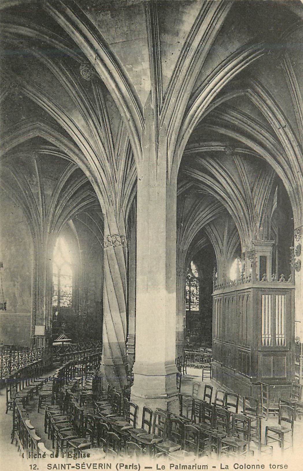 CPA Cliche de l eglise saint severin(paris) le palmarium la colonne torse