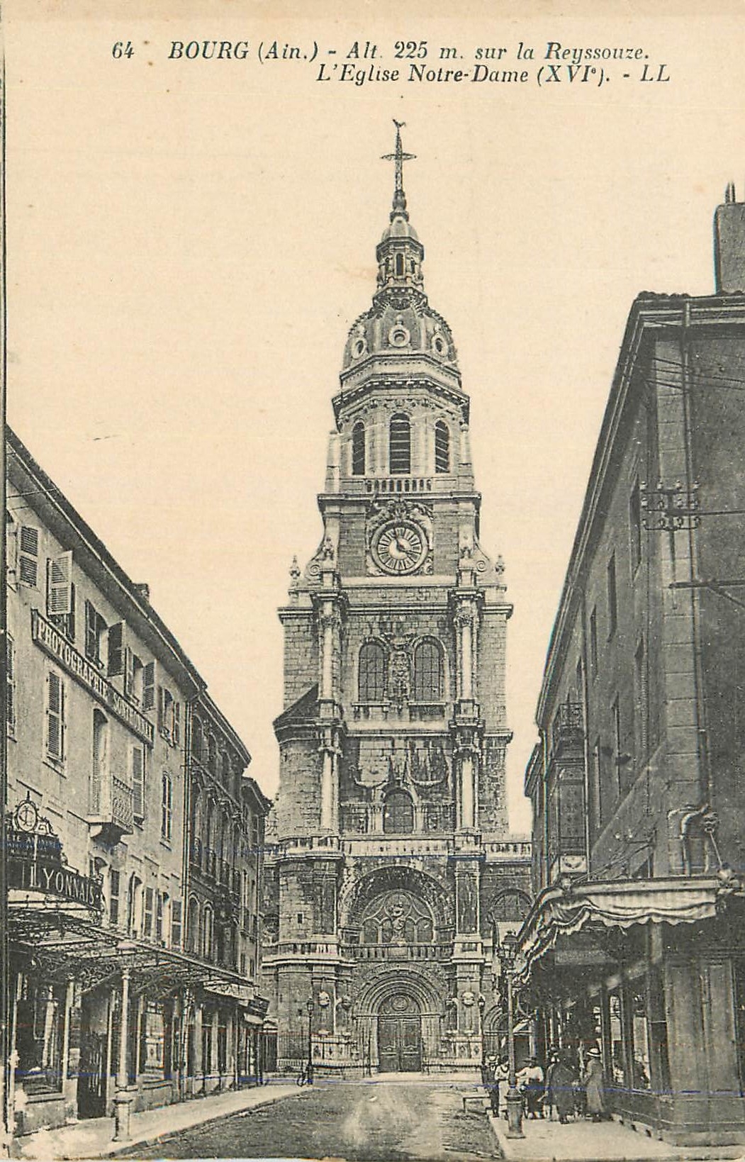CPA 64 bourg(ain) alt 225 m sur la reyssouze l eglise notre dame(xvi)