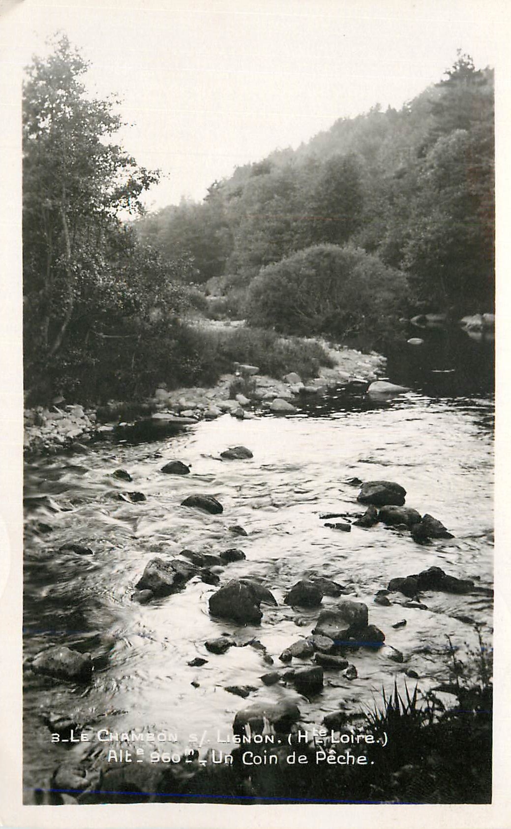CPM 3 le Hte loire alt 960 m un coin de peche Chambon sur Lignon