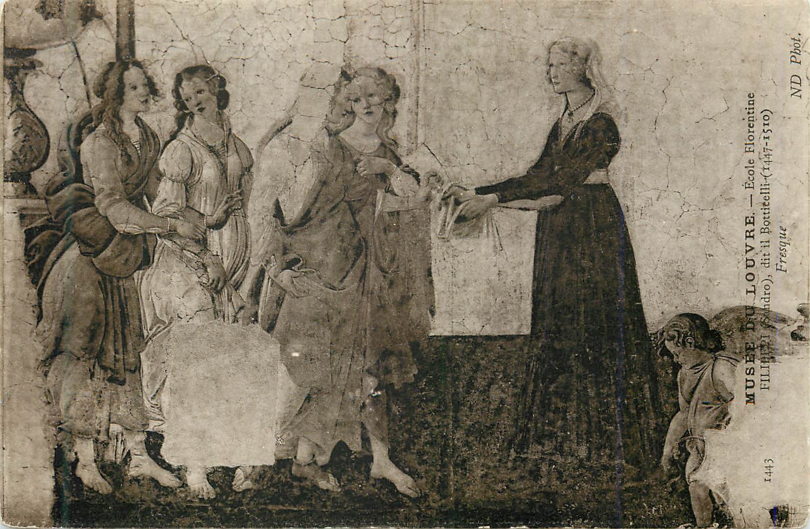 CPA Musee du louvre ecole florentine Botticelli Fresque
