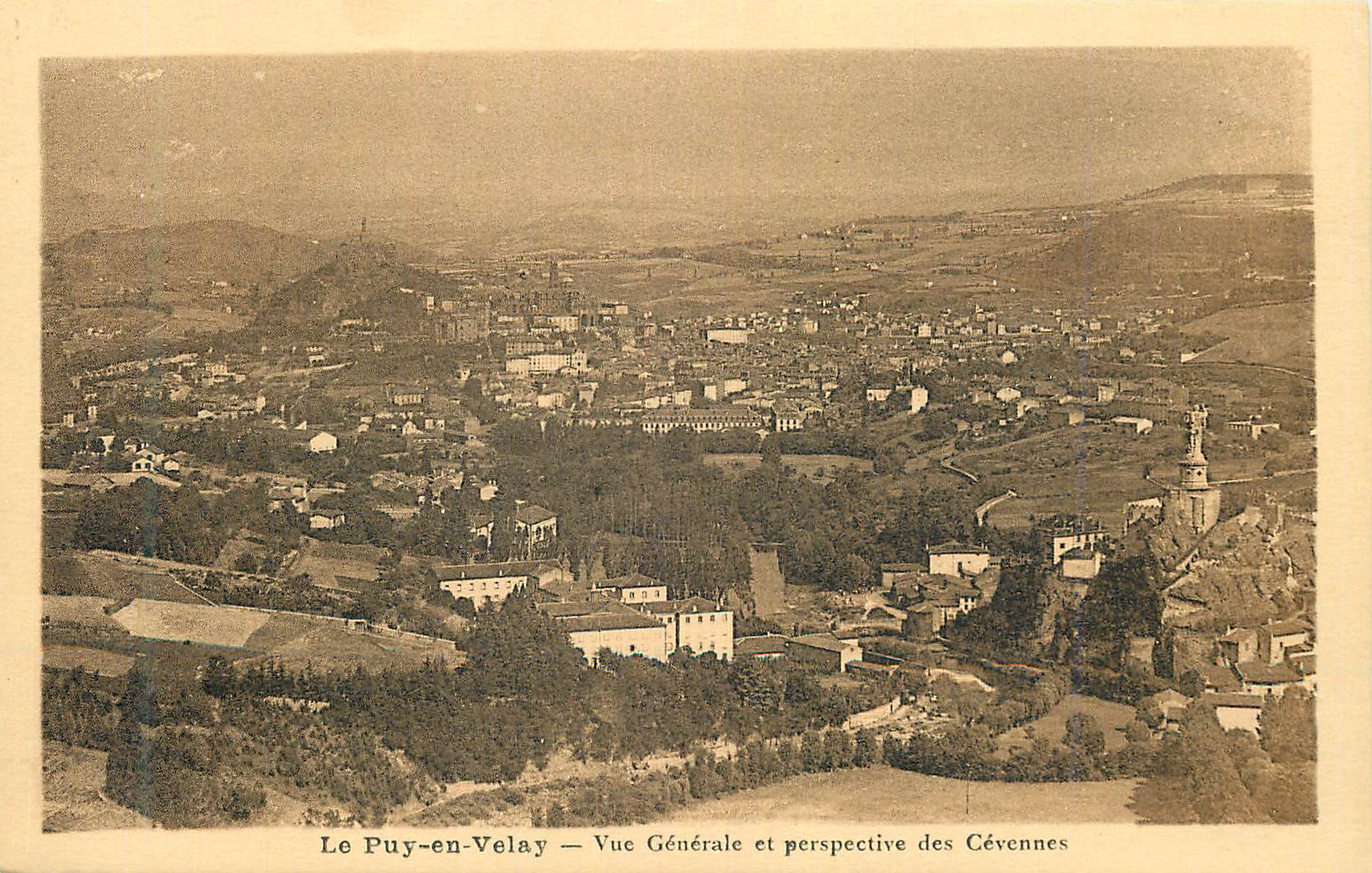CPA Le puy en velay vuc generale et perspective des cevennes