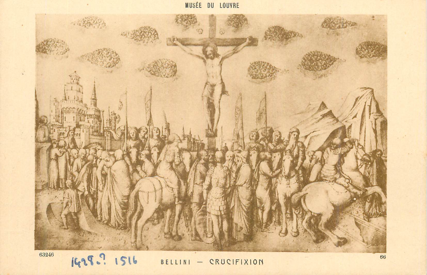 CPA Musee du louvre bellini crucifixion