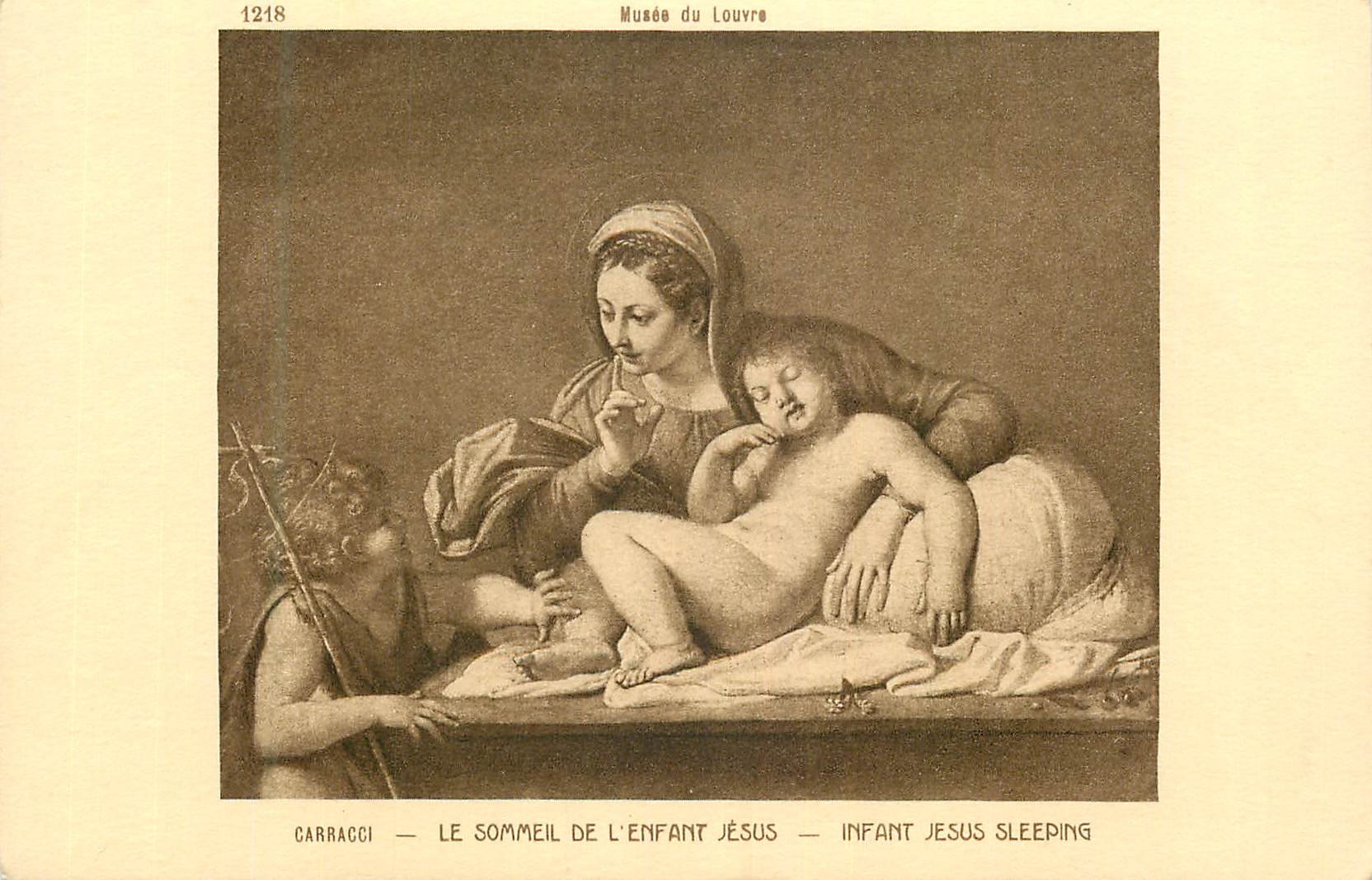 CPA Musee du louvre carracci le sommeil de l enfant jesus