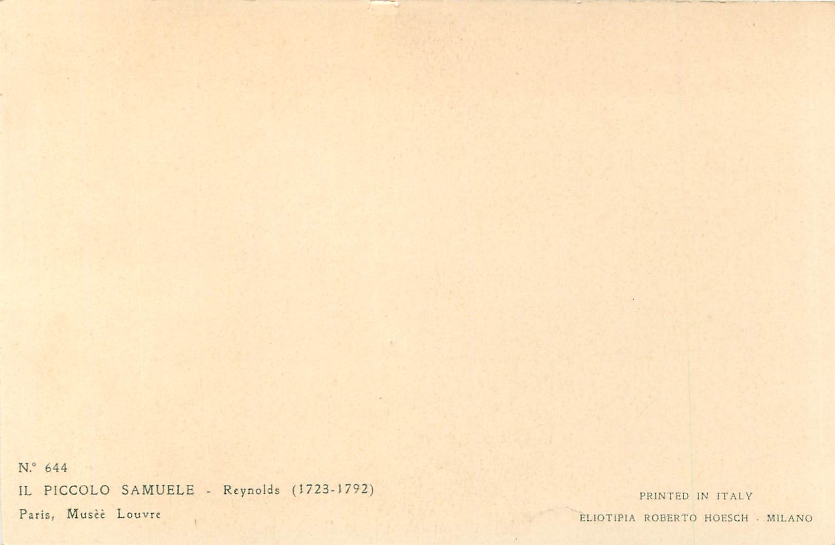 CPA N 644 il piccolo samuele reynolds(1723 1792) paris musee louvre — Verso