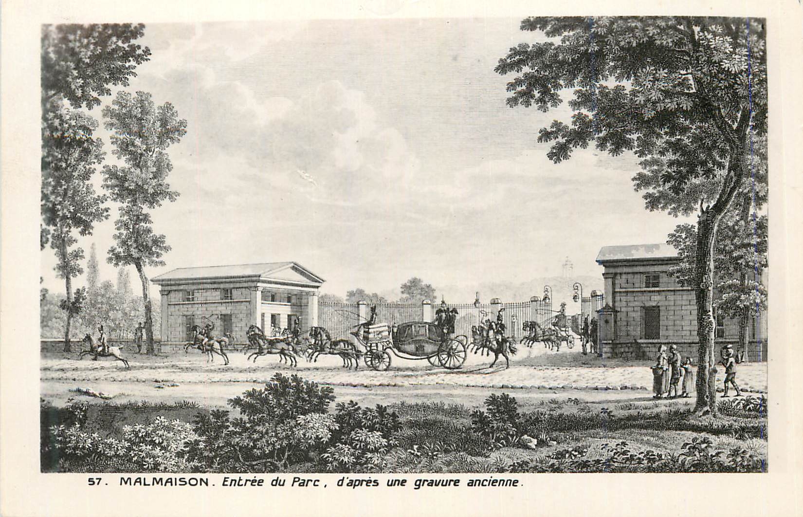 CPA 57 malmaison entree du parc d apres une gravure ancienne
