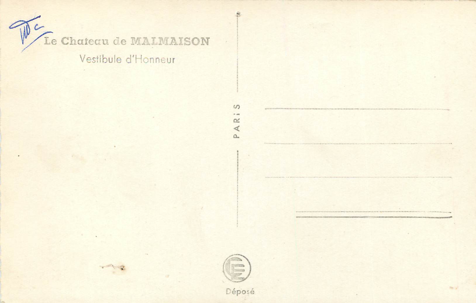CPM Le chateau  de malmaison vestibule d honneur — Verso