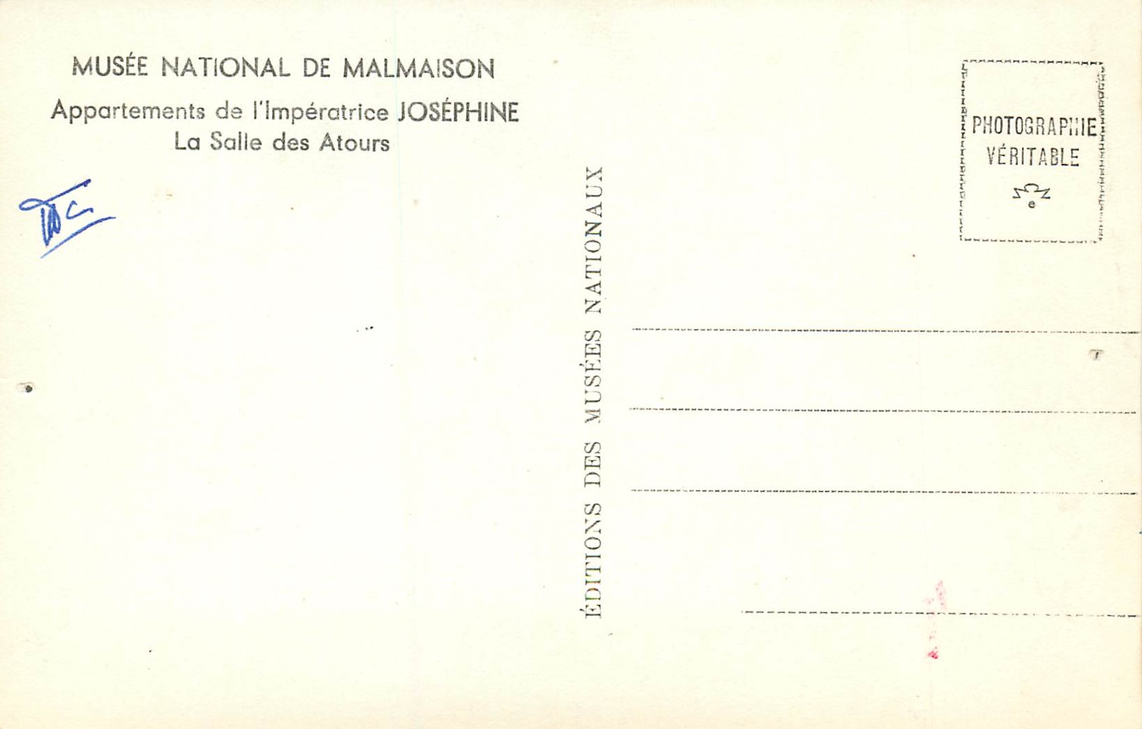 CPM Musee national de malmaison appartements de l imperatrice josephine la salle des atours — Rückseite