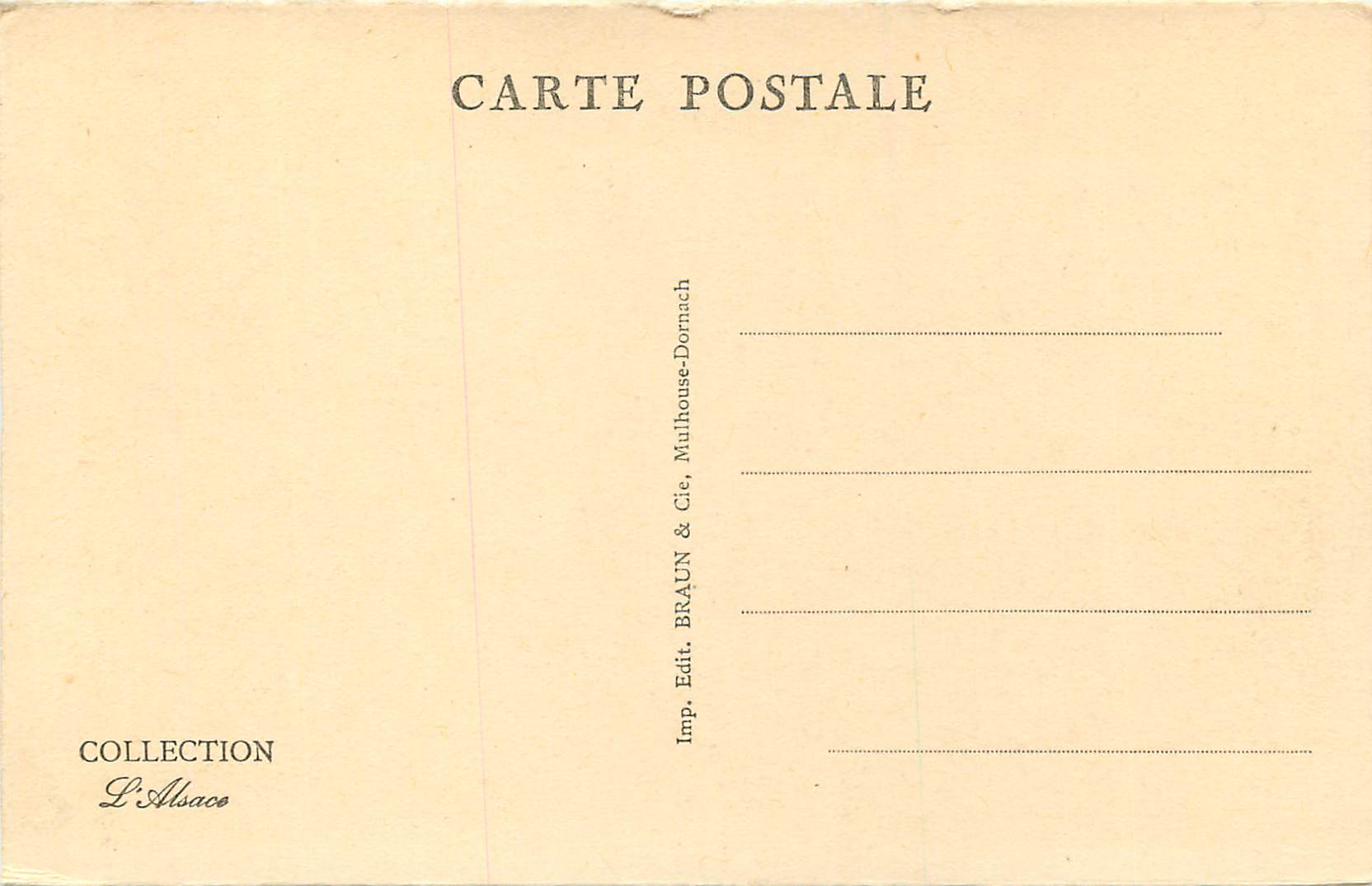 Vallee de Masevaux — Lacs d'Alfeld et de Sewen — Collection L'Alsace — Rückseite