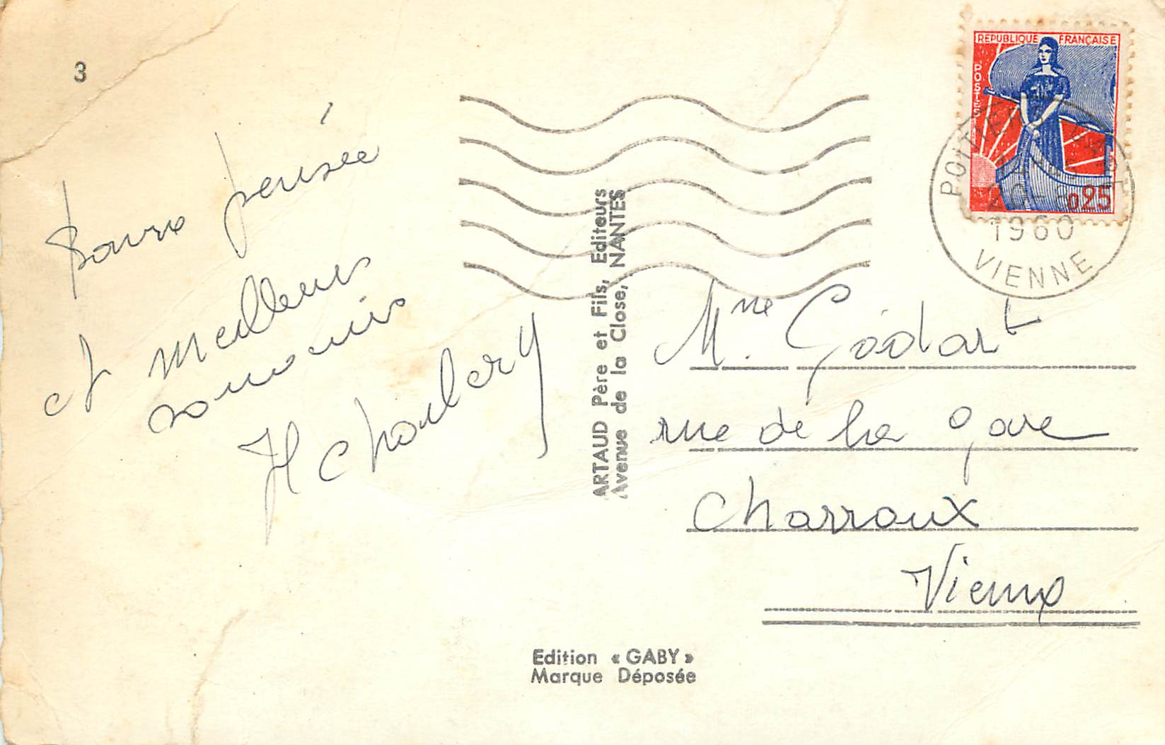 Poitiers — Römische Landschaft — Verlag Gaby, Nantes — Rückseite