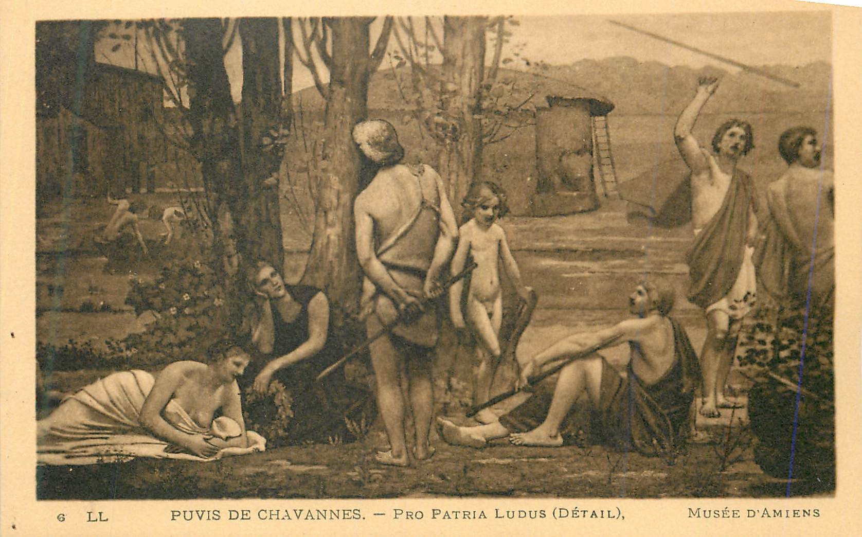 CPA Puvis de chavannes pro patria ludus(detail) musee d amiens