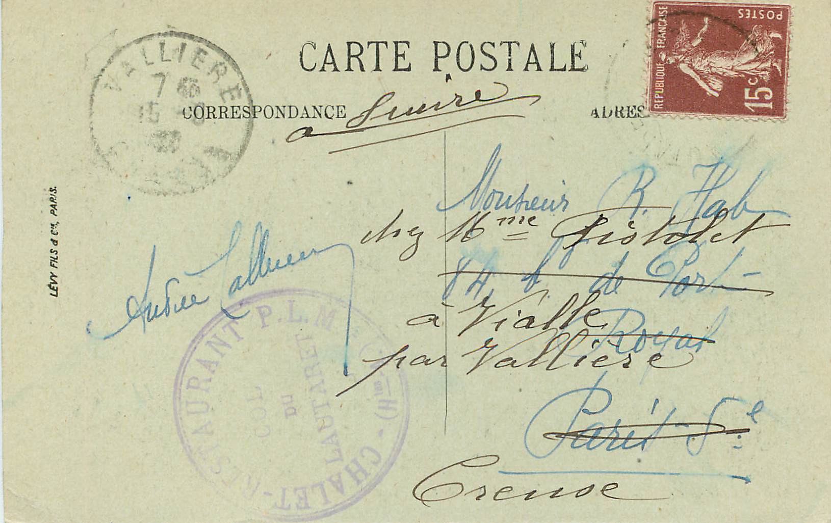 CPA 11 le dauphine le lautaret et la galibier — Rückseite