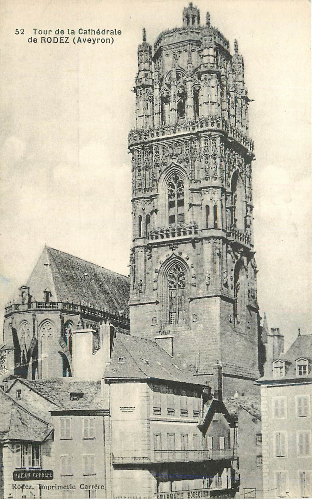 CPA 52 tour de la cathedrale de rodez(aveyron)