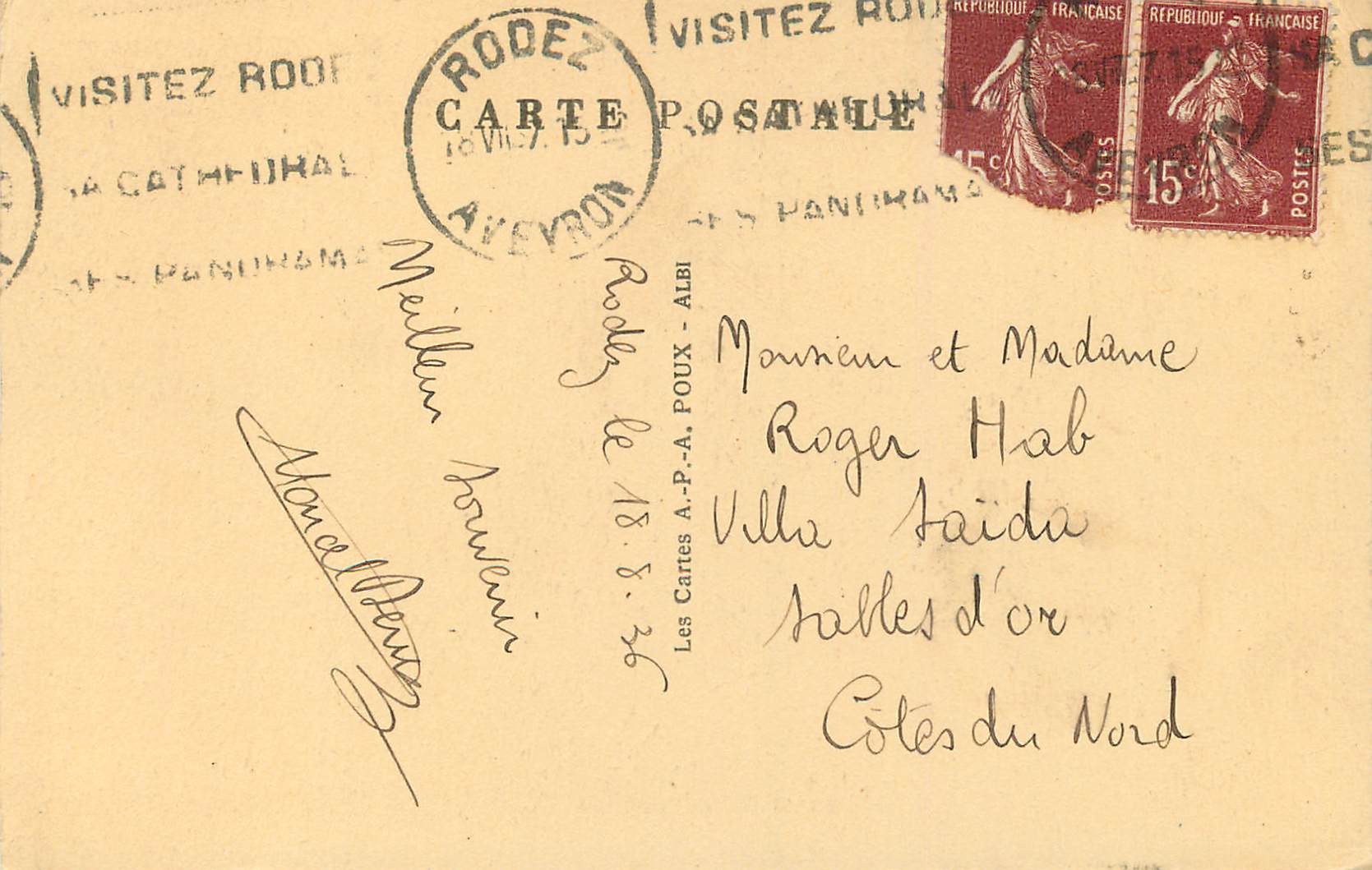 CPA L aveyron illustre 12 rodez vieille maison — Rückseite