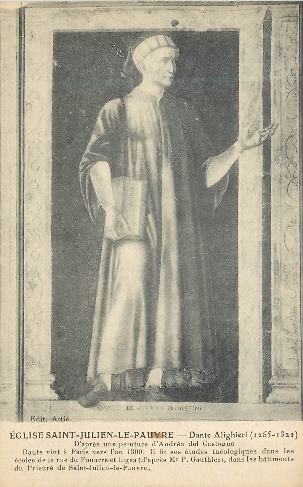 CPA Eglise saint julien le pauvre dante alighieri(1265 1321)