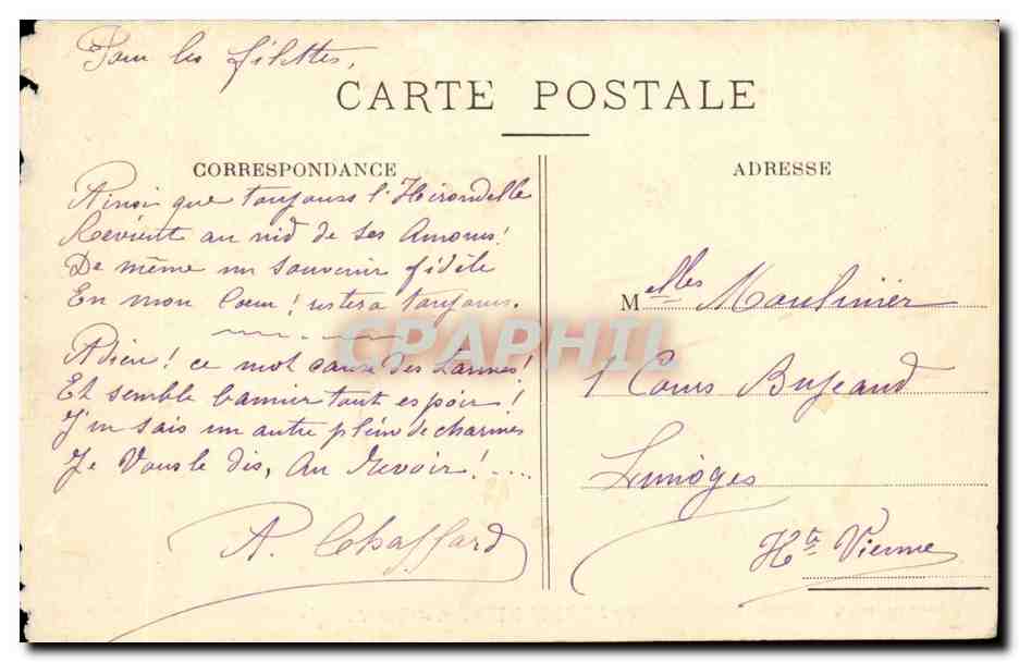 Paris XIVe arr. — Rue d'Alésia — scène de rue avec tramway et foule — Rückseite
